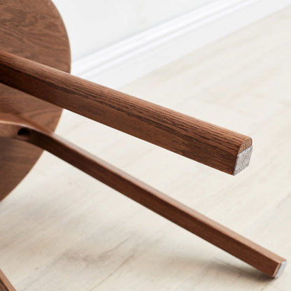 Raico Round Side Table 100% Solid Wood Occasional Table Minimal Scandinavian End Table for Living Room Sofa Table Walnut