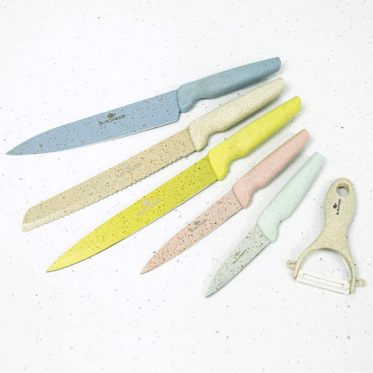 Blackmoor 69640 Marble Coated 5 Piece Knife Set and Ceramic Peeler