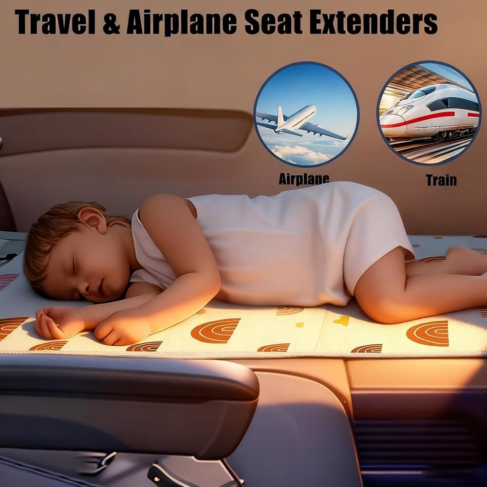 Oaygat Toddler Airplane Seat Extender Portable Kids Plane Travel Bed Safe for Children Portable Foot Hammock for Kids Baby Plane Travel Essentials to