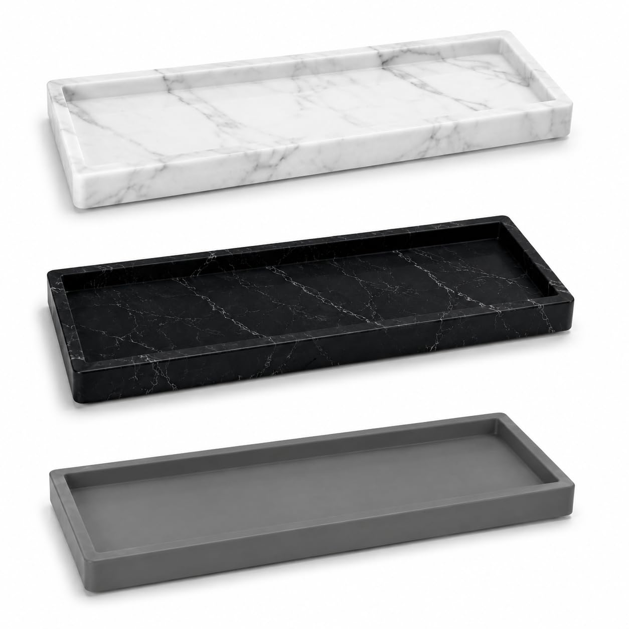 Marble-Pattern Silicone Storage Tray, Rectangular