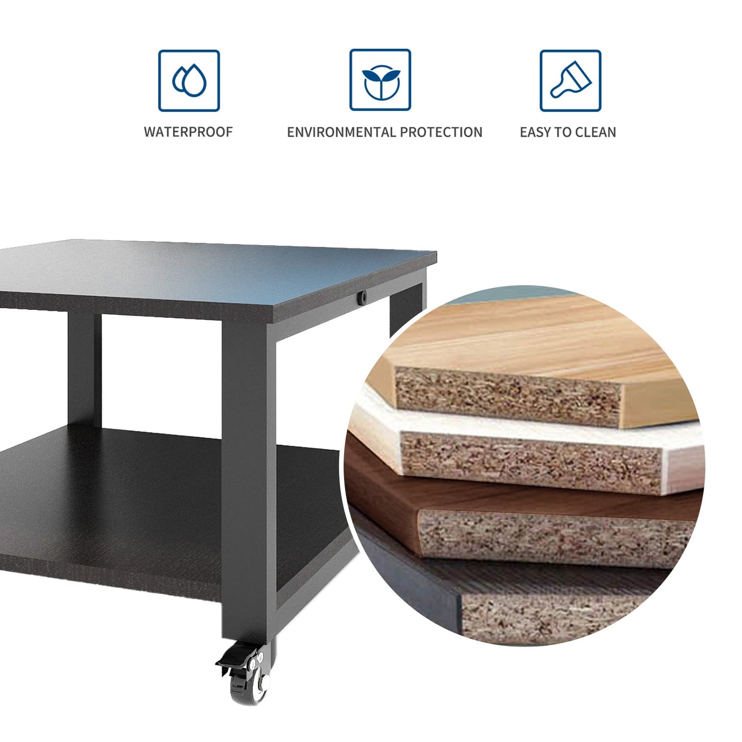 PUNCIA 2 Tiers Movable Laser Printer Copier Stand Cart for Home Office