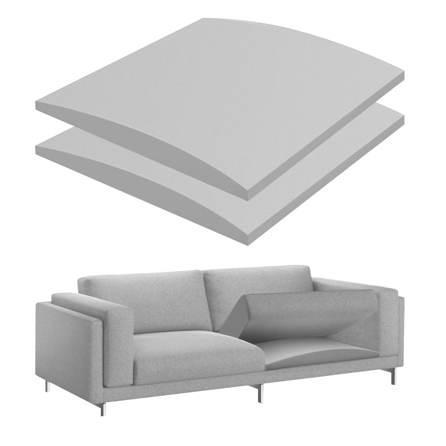 LOMGDOVC 2 Pack Sofa Cushion Support for Sagging Seat, 50x 50x5cm Sofa Cushion Support Foam, Furniture Seat Support