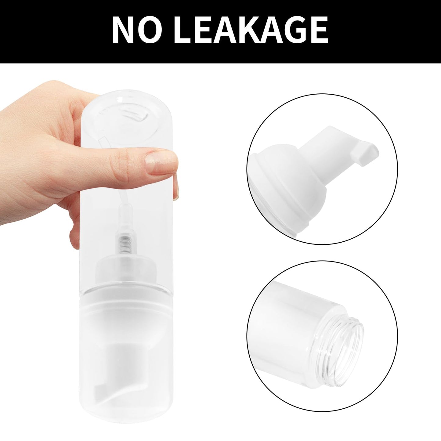 TTQiAnJ 8 Pcs 60ml Foam dispenser bottle,White Travel Empty Plastic Refillable Foam Pump Bottle,for Cleaning,Travel,Makeup