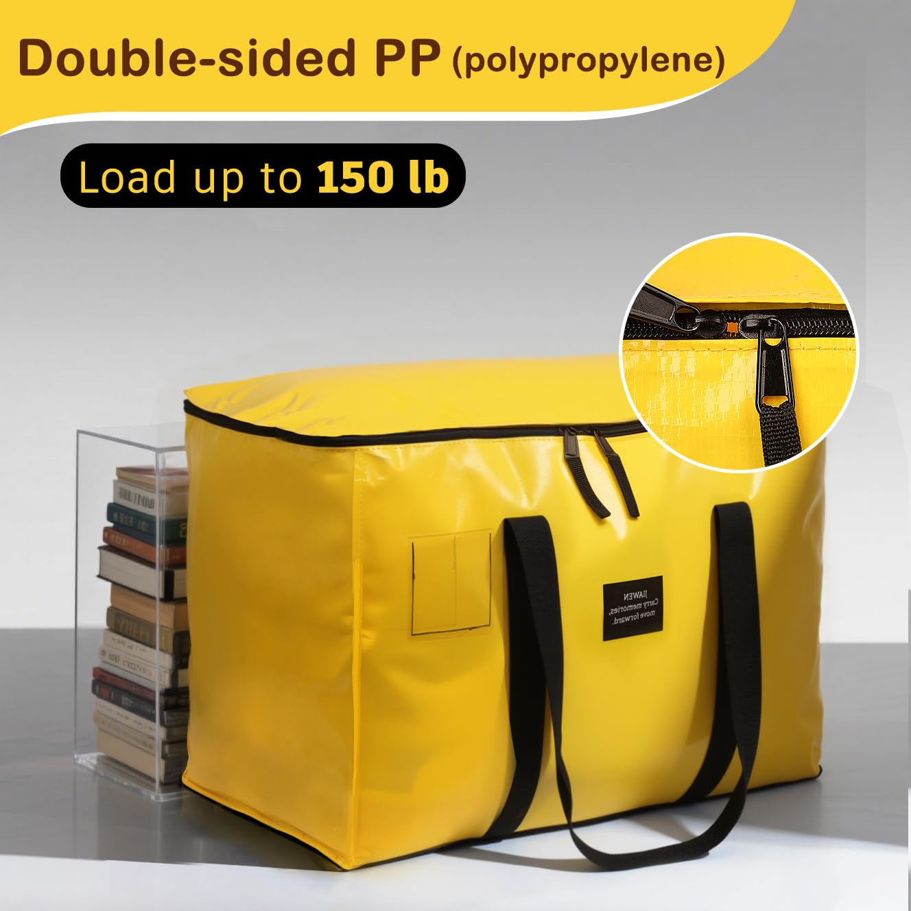 JIAWEN 6 Pack Moving Bags and Storage Bags - 95L Heavy Duty Moving Boxes