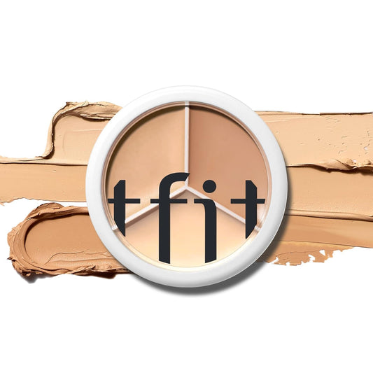 TFIT Cover Up Pro Concealer Palette - 3-in-1 Full Coverage Color Correcting Cream (Hydrating, 01 Neutral, 0.52 Oz) for Dark Circles, Spots, Puffiness