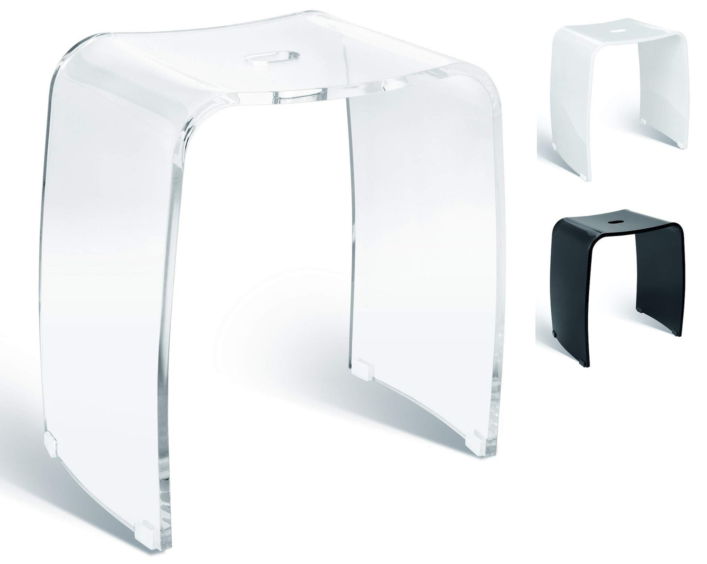 Libaro Shower Chair for Inside Showers - Clear Acrylic Bathroom Stool with 400 lb Capacity, Waterproof Bench for Bath-tub, Modern Portable Seat with