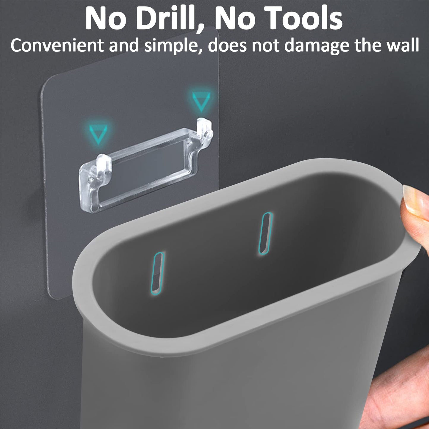 MAIJIAJU 2 Packs Toothbrush Holder, No Drilling Wall Mount Storage