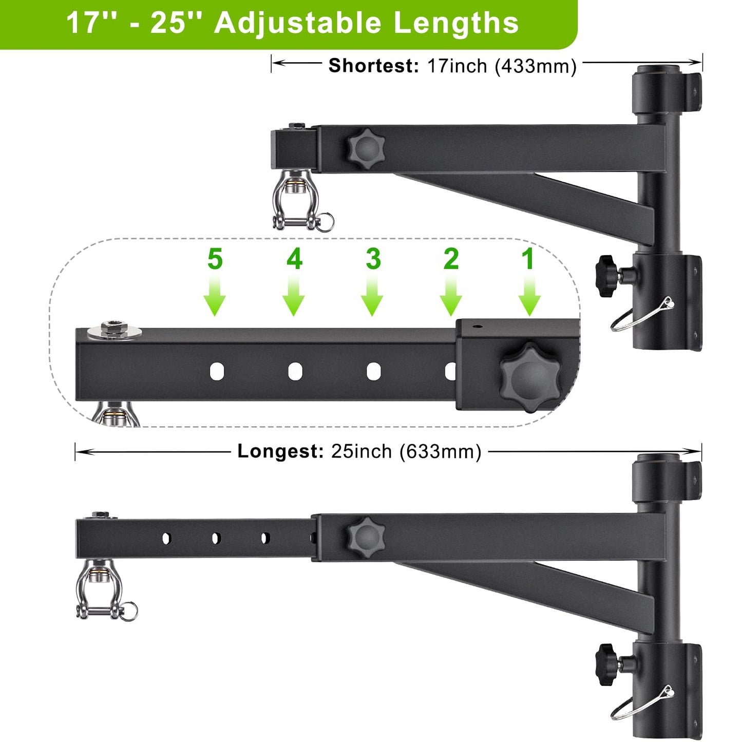 Kipika Heavy Bag Wall Mount - Rotatable Heavy-Duty Boxing Bag Bracket for Home Gym Indoor Use, Adjustable Length for Kickboxing, Muay Thai, and Speed