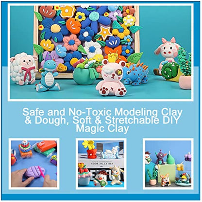 QMAY Air Dry Clay, 48 Colors Ultra Light Magic Clay, No-Toxic Modeling Clay & Dough, Modeling Clay for Kids with Tools, Gift for Kids