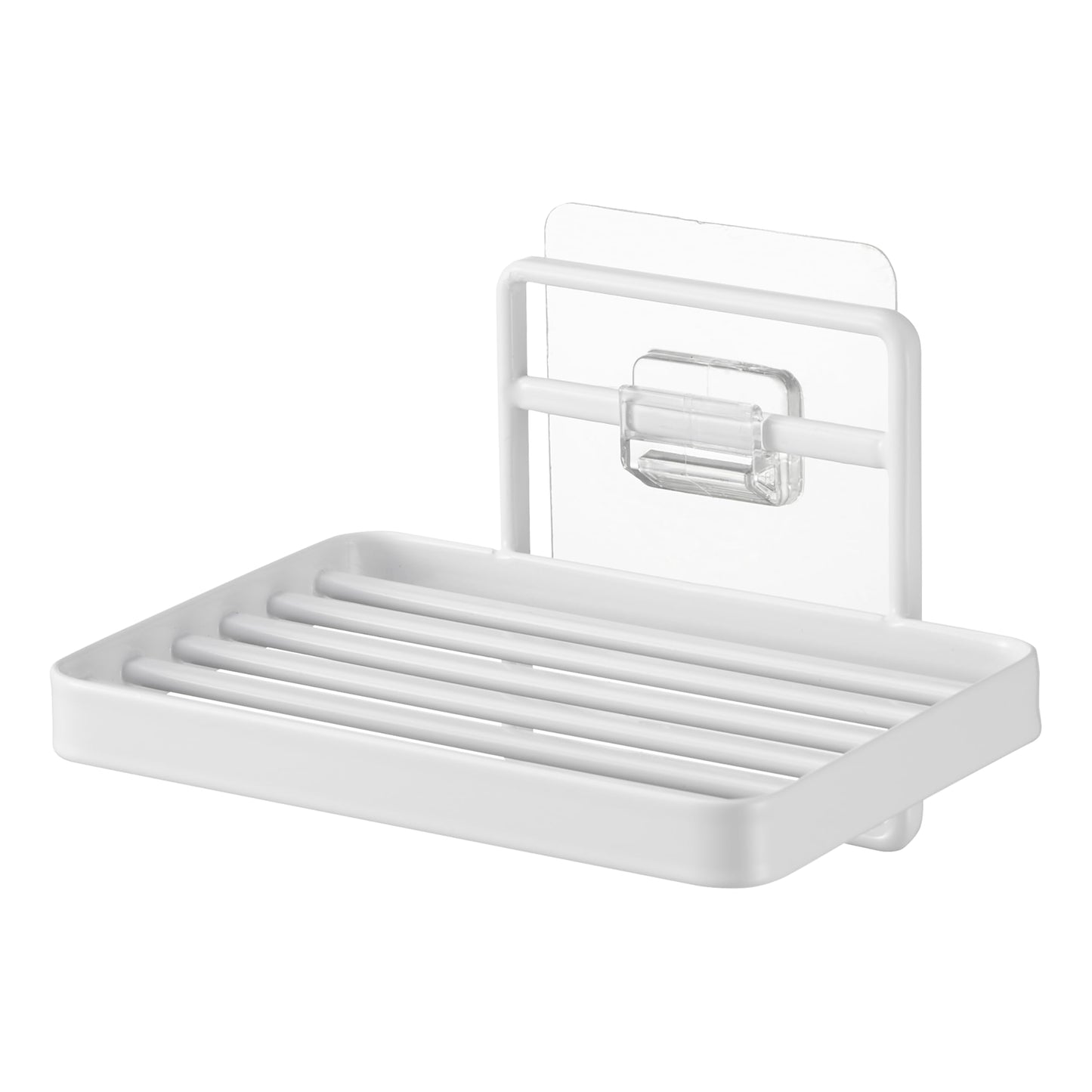 Yamazaki 4540 TOWER Film Hook Soap Tray, white, Polycarbonate/PET/Polyurethane, Minimalist, 12 x 8.5 x 7.8 cm