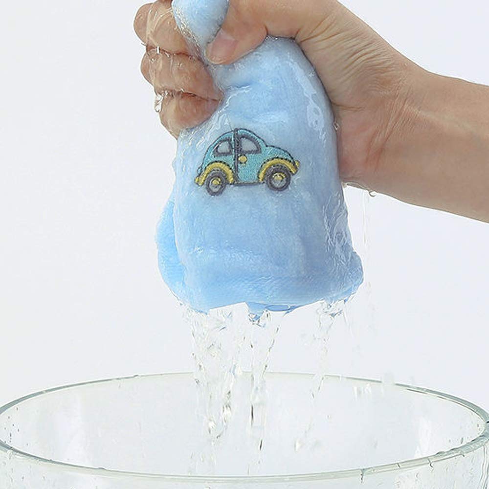 Nanxson Washcloth Towels Set 4 Pack Cotton Fingertip Towel Hand Bath Towel Baby Wash Face Cloths MJ0004 (4 pieces set (30 x 30 cm), blue)