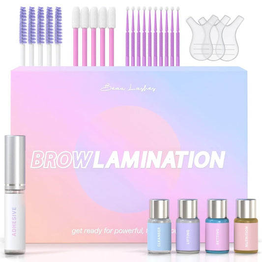 Brow Lamination Kit by Beau | Professional Eyebrow Lamination Kit with Keratin Conditioning | Instant DIY Eye Brow Lift Kit for Fuller, Thicker,