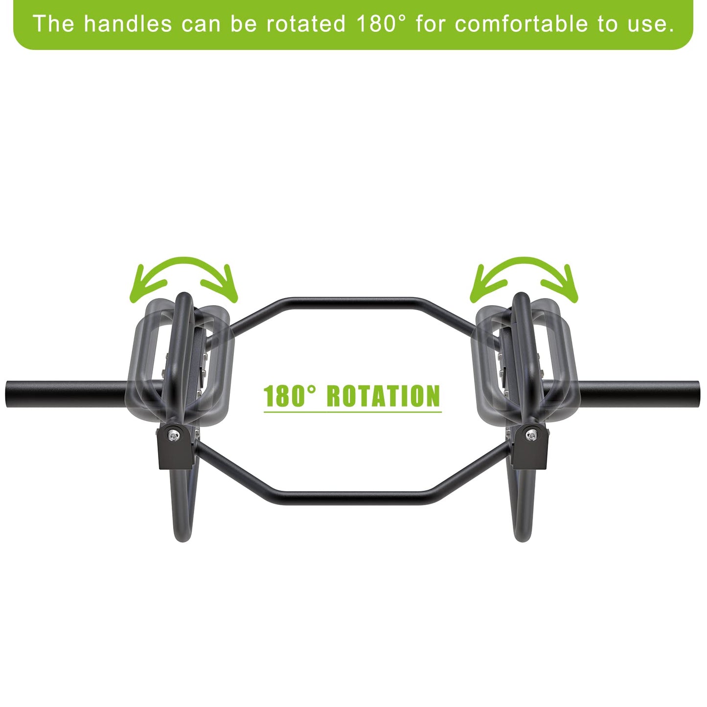 Kipika Barbell Olympic Trap Bar, Hex Bar, Shrug Bar, Deadlift Bar with Stand and Folding Handles for Olympic Weight Lifting, Shrugs, Squats, Solid 2