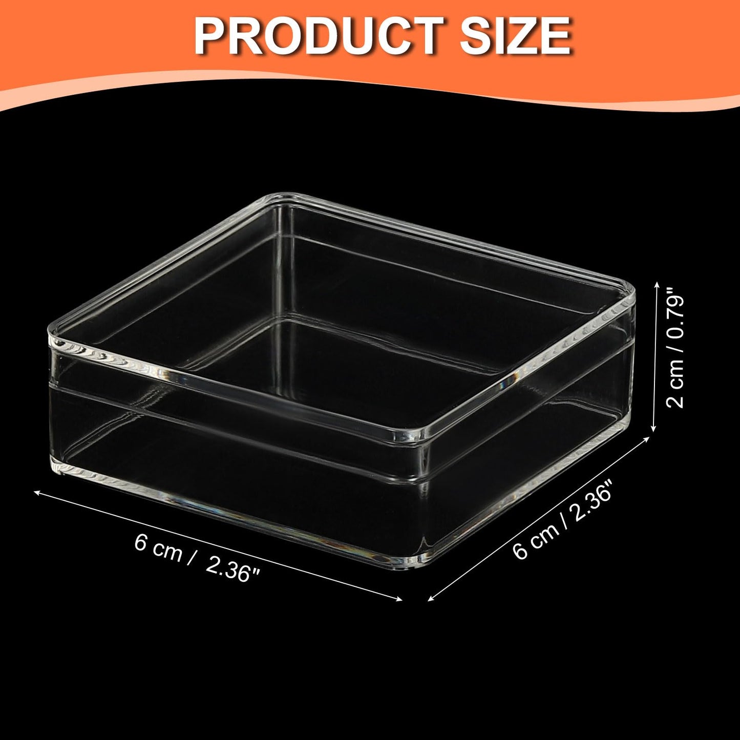 PATIKIL Acrylic Box with Lid 2.36" x 2.36" x 0.79", Clear Acrylic Display Boxes Plastic Square Cube Containers Storage Organizer for Candy Tiny