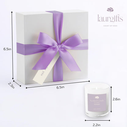 LaurGifts Lavender Spa Gift Box for Women ? Birthday Gift for Her with Candle & Spa Set ? Dutch Flower Fields Inspired Relaxing Gifts for Mum, Wife,
