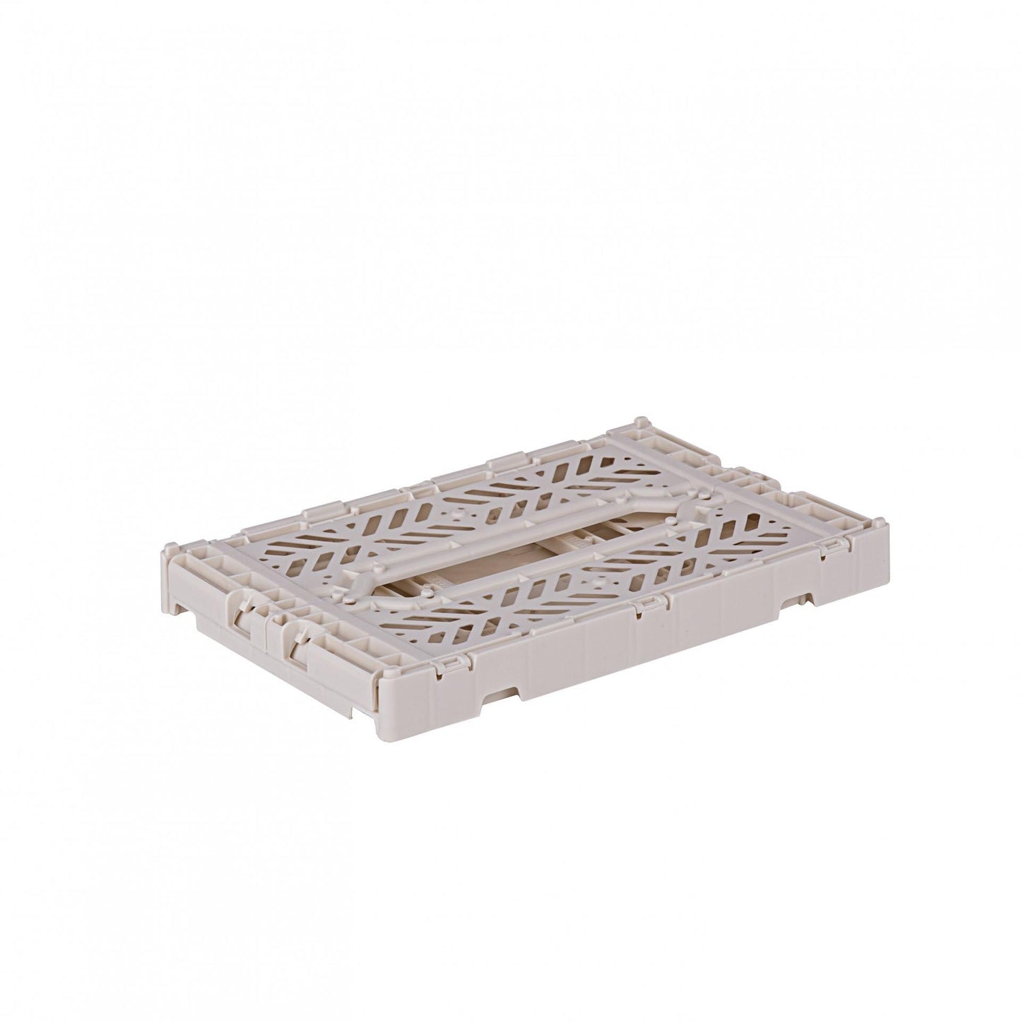 AYKASA Folding Crate, Sturdy Folding Box, Plastic, Stackable, Coconut Milk, Mini (27 x 17 x 11 cm)