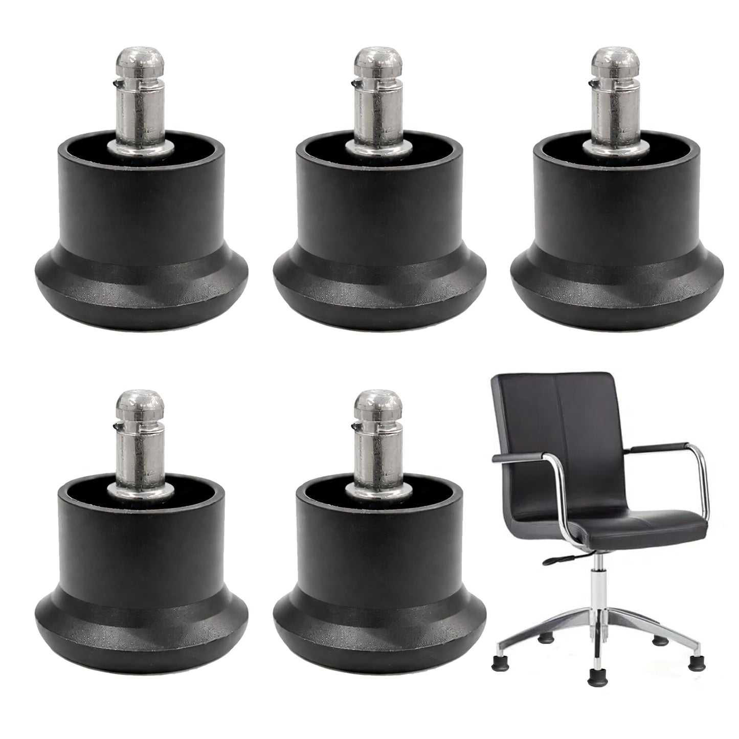 5 Pcs 2 Inch Desk Chair No Wheels,With Soft Rubber Bottom,Bell Glides Replacement,Office Chair No Wheels,Used To Convert Swivel Chairs Castors