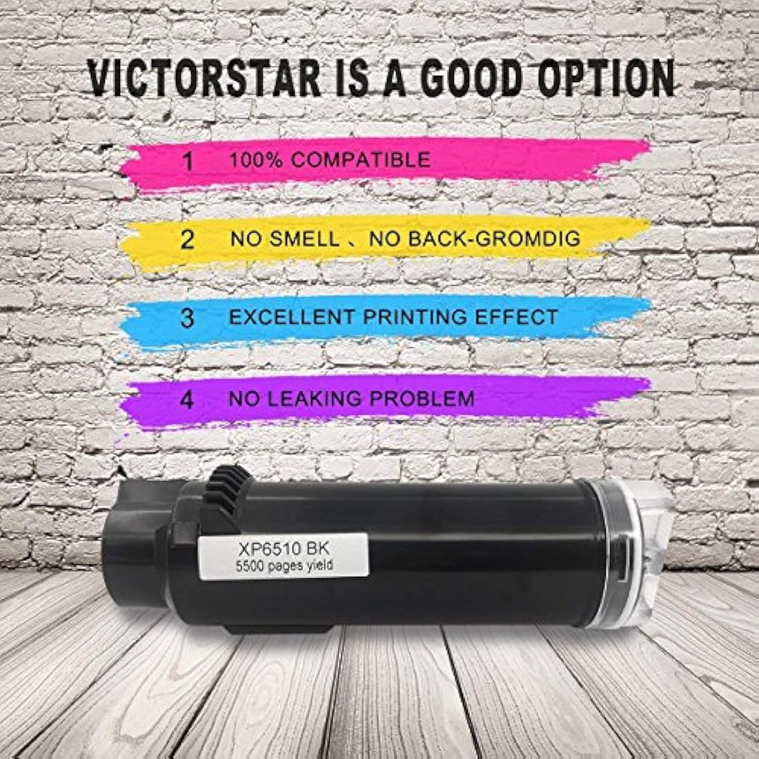 5 Packs Compatible Toner Cartridges 6510 6515【Extra High Yield】5500 Pages BK 4300 Pages C M Y for Xerox Phaser 6510n 6510dn 6510dni 6510dnm 6515n 6515dn 6515dni 6515dnm Printer - Packaging May Vary