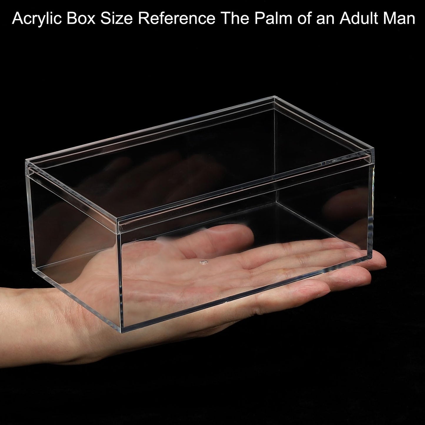 PATIKIL Acrylic Box with Lid 6.69" x 3.94" x 2.76", Clear Acrylic Display Boxes Plastic Square Cube Containers Storage Organizer for Candy Tiny