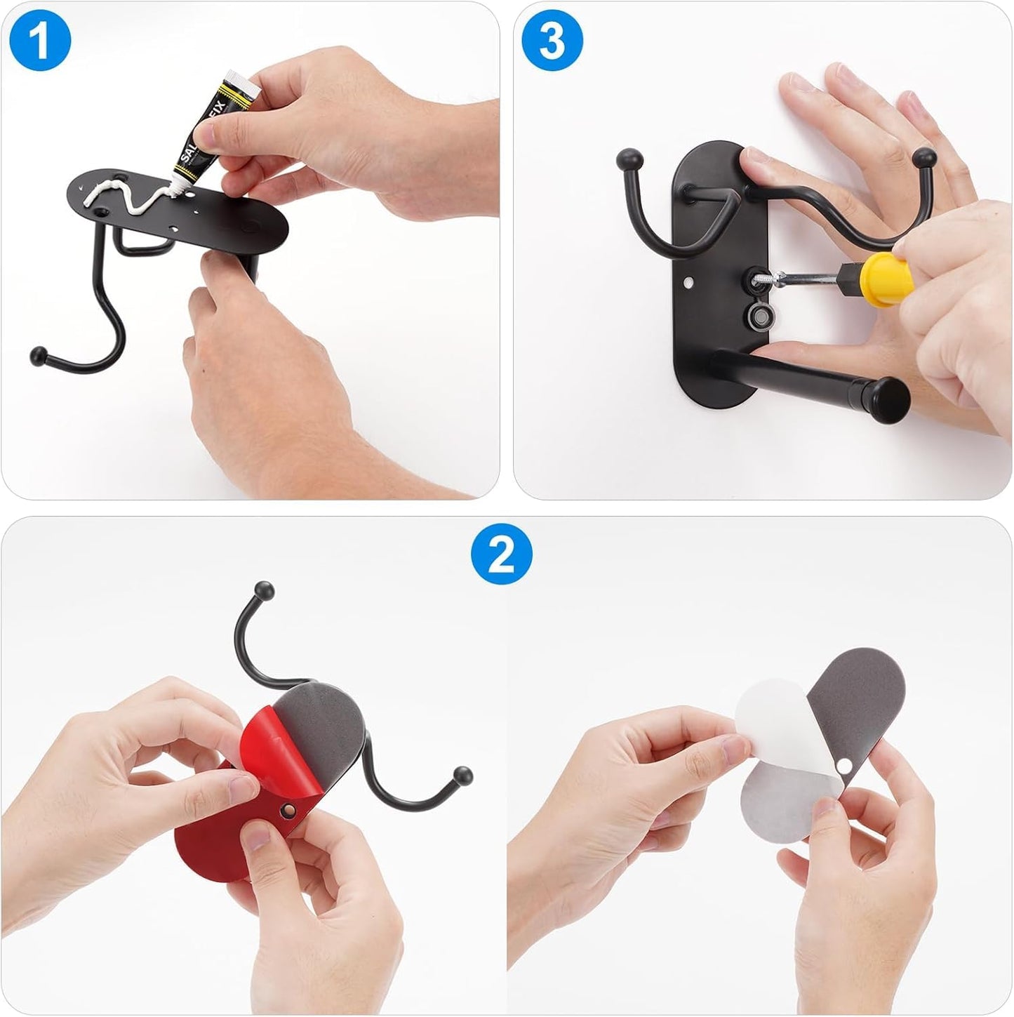 Retractable Clothes Hanger Storage Organiser Rack with Double Coat Hooks ,Wall Mounted Metal Clothes Hanger Hooks