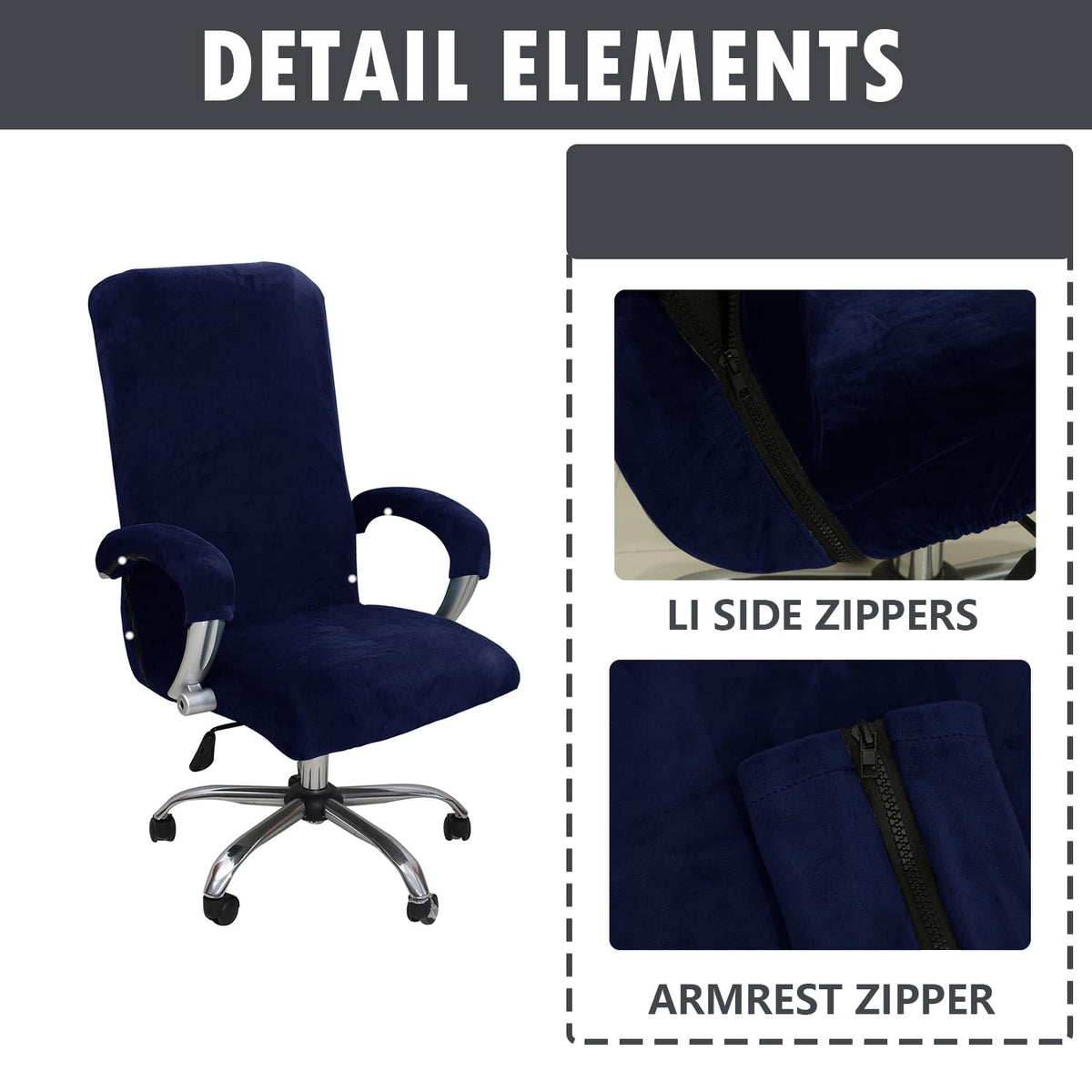 Bestenrose Velvet Office Chair Cover Stretch Computer Desk Armchair Covers