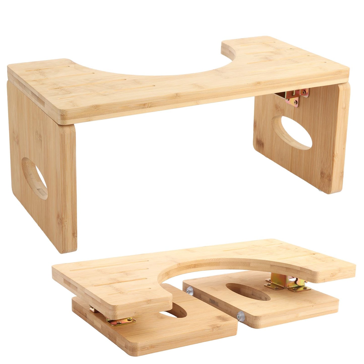 LOPYXBR Bamboo Toilet Stool Squat Adult, 15.7 x 7.9 x 7.3 inch/ 40 x 20x 18.5 cm Poop Stool for Adults, Foldable Bamboo Toilet Step