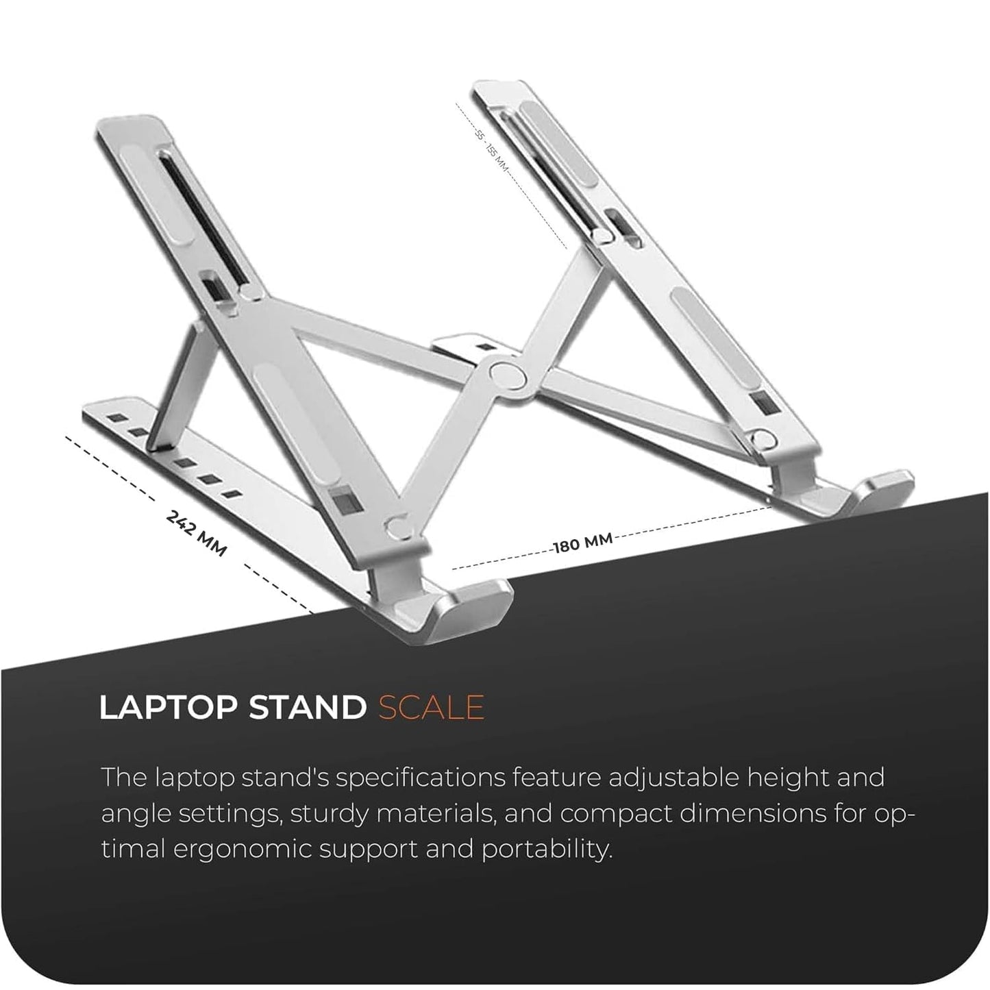 Roe Tenpo Adjustable Laptop Stand for Desk, 6-Angle Laptop Riser Portable Laptop Holder