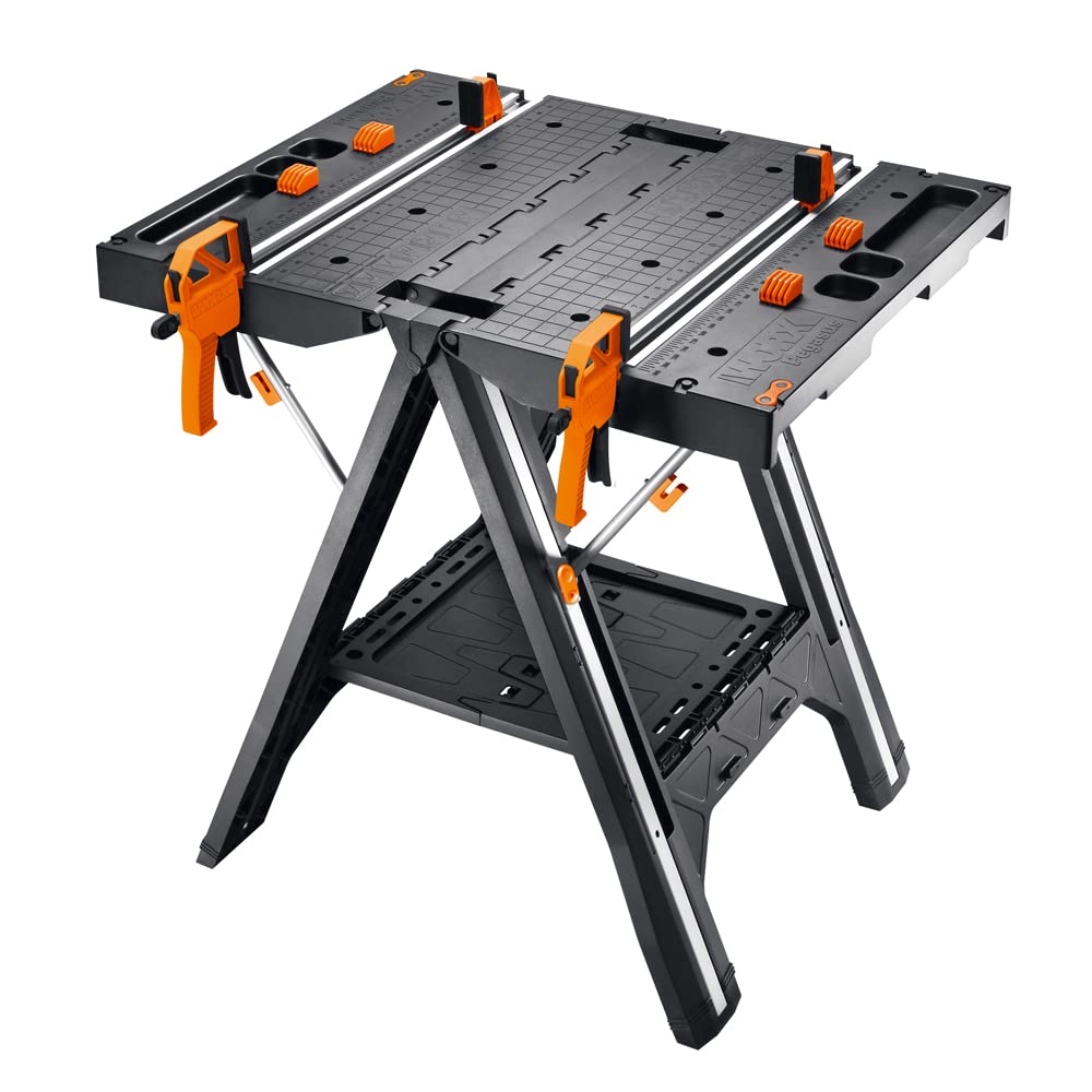 Worx WX051 Pegasus - Foldable Work Table (787 mm x 635 mm x 812 mm), Black