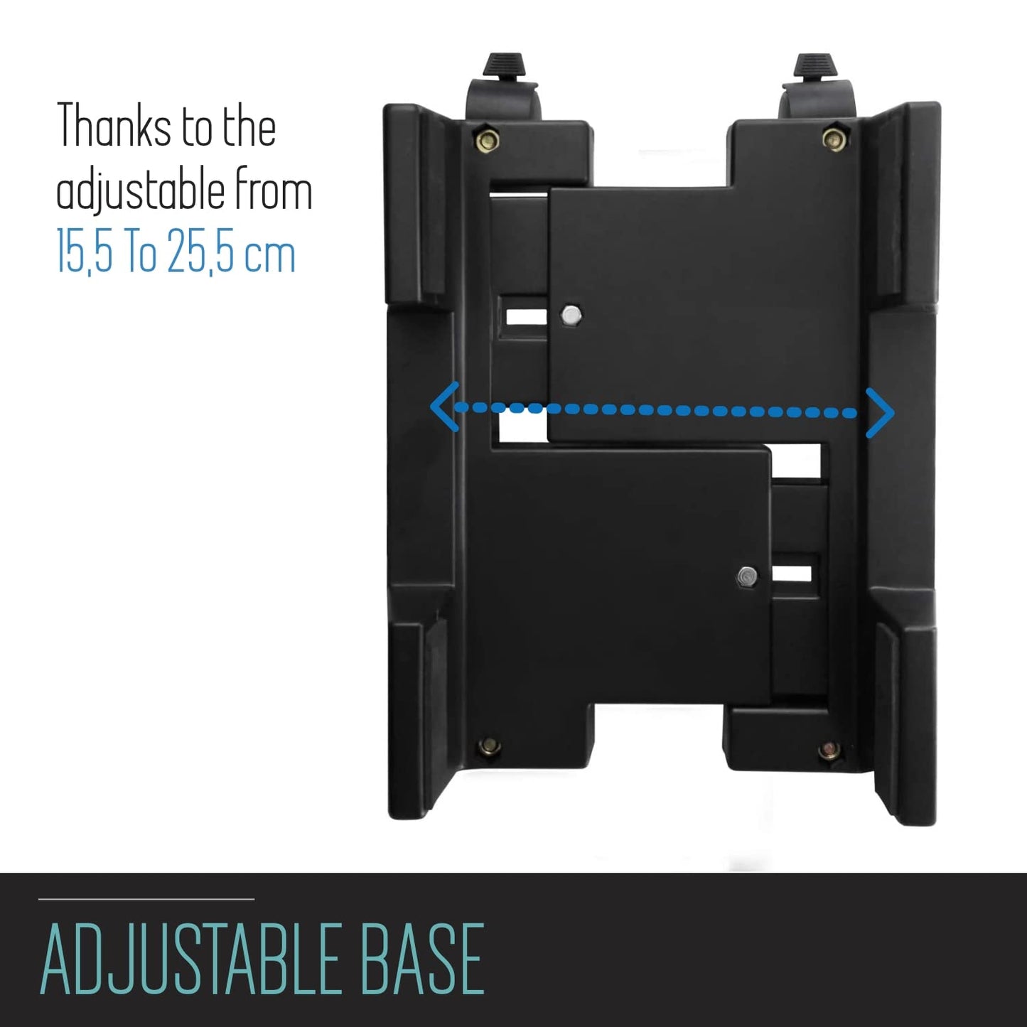 Desktop Computer Support, Mobile PC Case Support - ABS, with 4 Casters and Adjustable Base