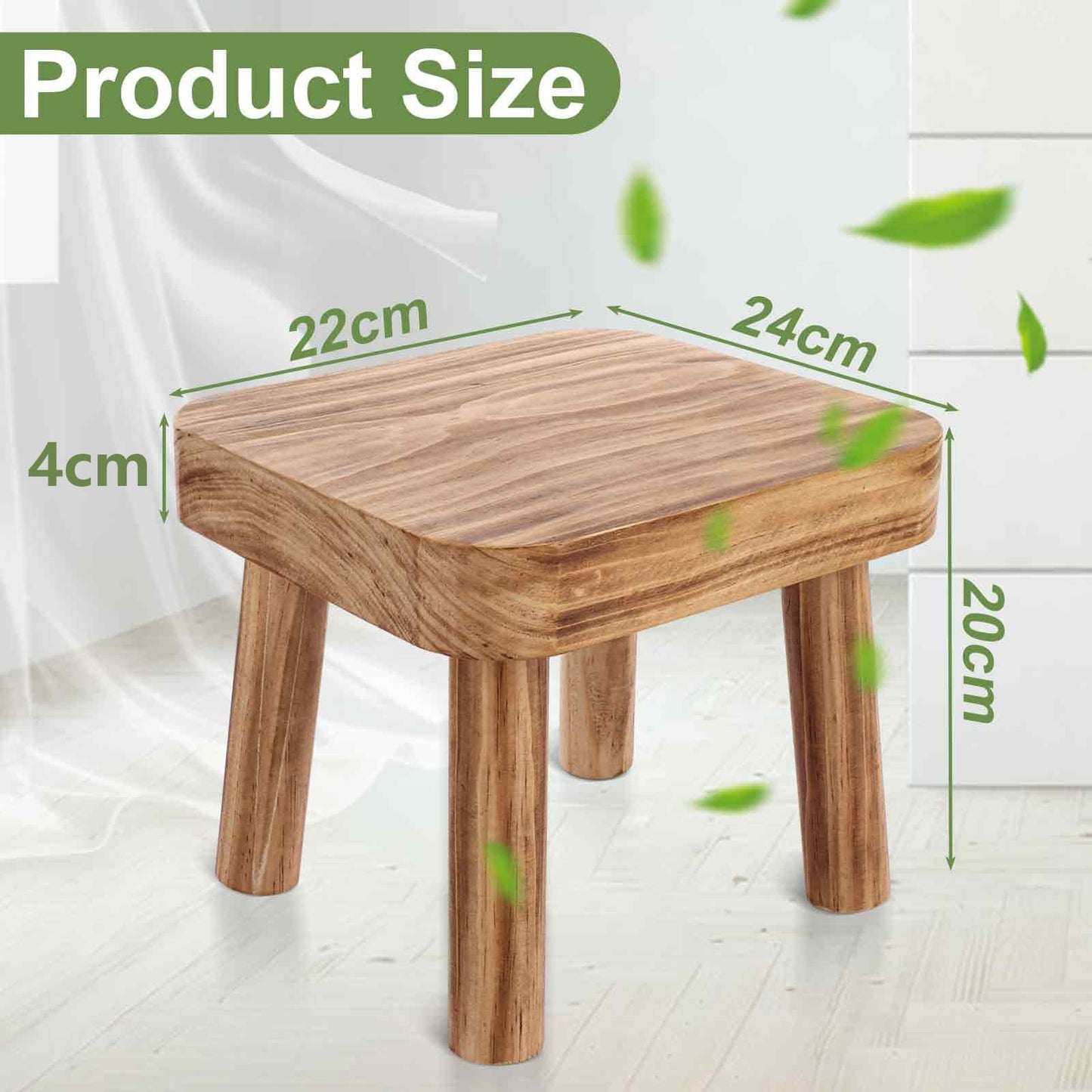 DAJAVE Small Wooden Stool, Plant Table Plant Stool Wooden Milking Stools Indoor Step Stools for Kids Small Side Table for House Plants