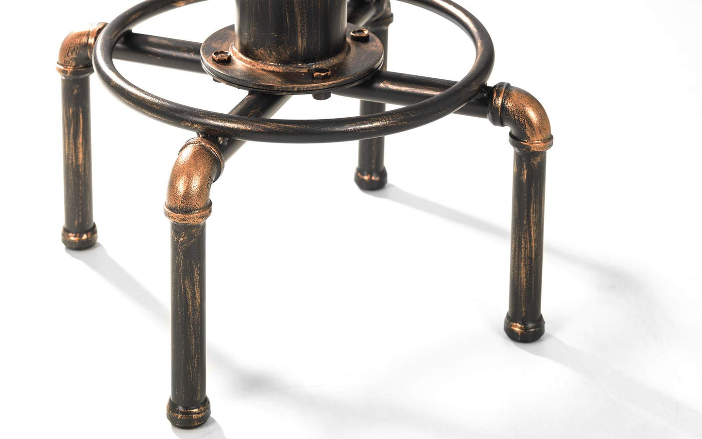 Julian Bowen Rockport Bar Stool, Pipework, Solid Wood - H75 x W42 x D42cm