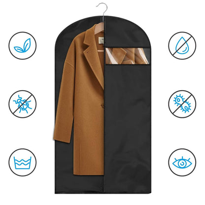 XIANTIAN Clothes Protector Bags Dustproof Clothes Covers Moth Proof Coat Covers with Zip， Set of 5 Foldable Washable Clear Lightweight Garment Bags