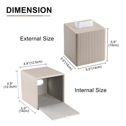 KINGFOM Tissue Box Holder Cube, Modern Square Tissue Box Cover for Living Room Bedroom Bathroom