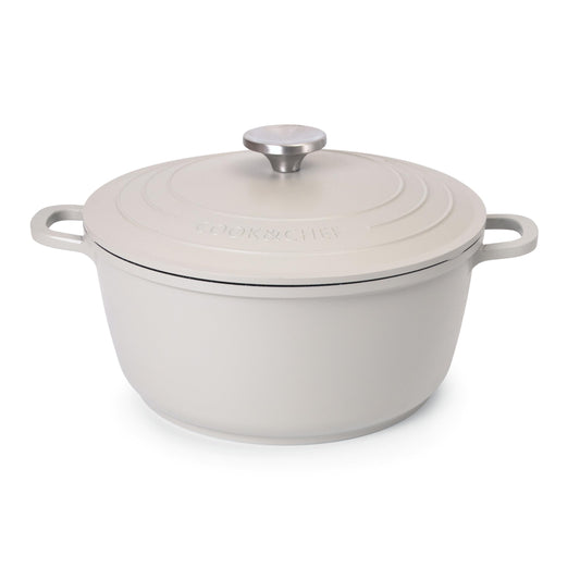 Casserole Dishes with Lid Oven Proof  Non Stick Deep Dutch Oven  Induction Cooking Pot  Oven Safe Aluminium Stockpot  4L, 24cm, Grey  by Nuovva