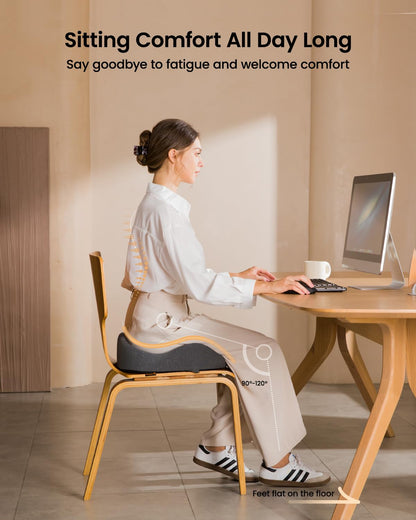 ProtoArc Seat Cushion for Tailbone Pain Relief, Office Chair Cushion, Extra Large Ergonomic Memory Foam Seat Cushion for Home, Car, Pressure Relief