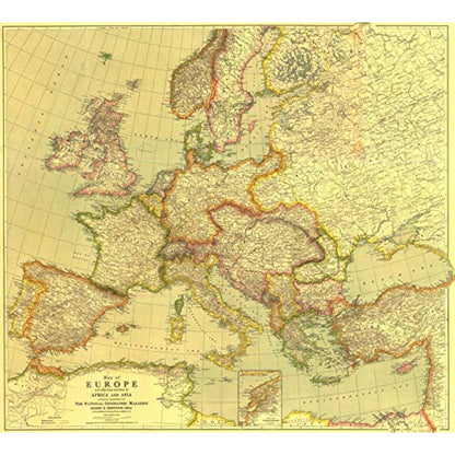 National Geographic: Europe 1915 World War 1 - Historic Wall Map Series - 31.5 x 28.5 inches - Laminated