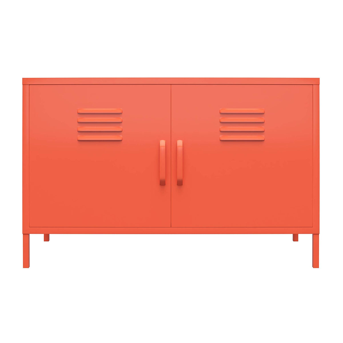 DHP Novogratz Cache 2 Door Metal Locker Accent Cabinet – Lockable Freestanding Metal Storage Sideboard Cupboard with Adjustable Shelves