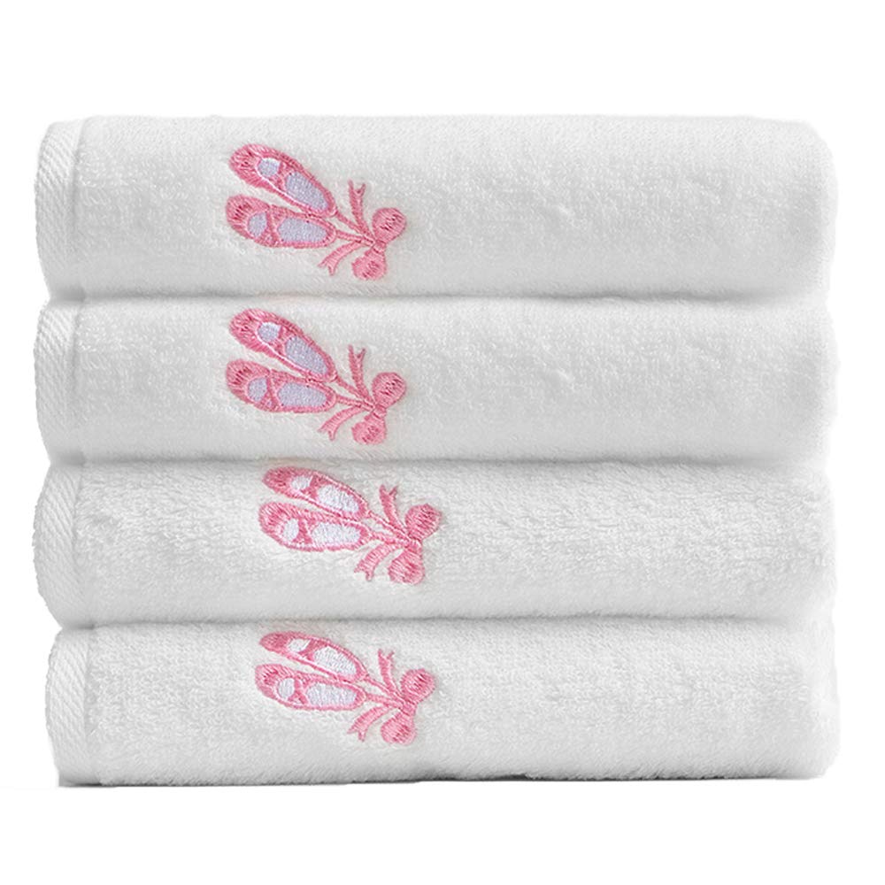 Nanxson Washcloth Towels Set 4 Pack Cotton Fingertip Towel Hand Bath Towel Baby Wash Face Cloths MJ0004 (4 pieces set (30 x 30 cm), white)