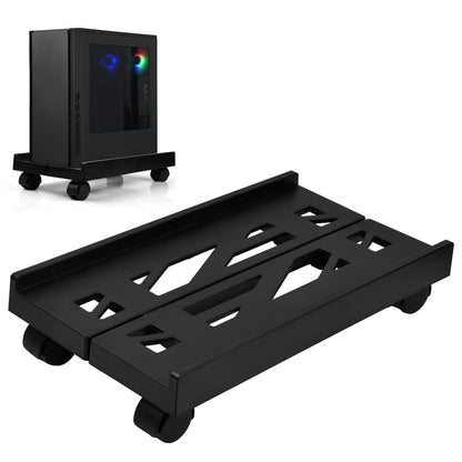 Fangehong PC Stand Computer Tower with Rolling Caster Wheels, Adjustable Mobile CPU Stand