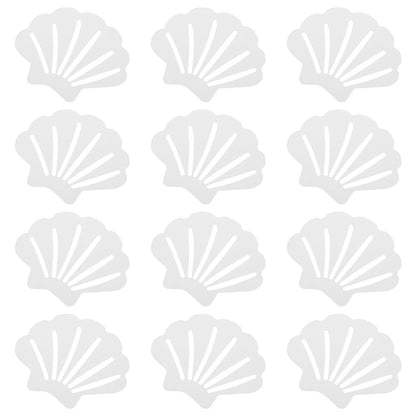PATIKIL 12Pcs Non Slip Bathtub Stickers, Anti Slip Shower Stickers Bathroom Shower Floor Decals Sea Shell Shape Cute Treads Tubs, White