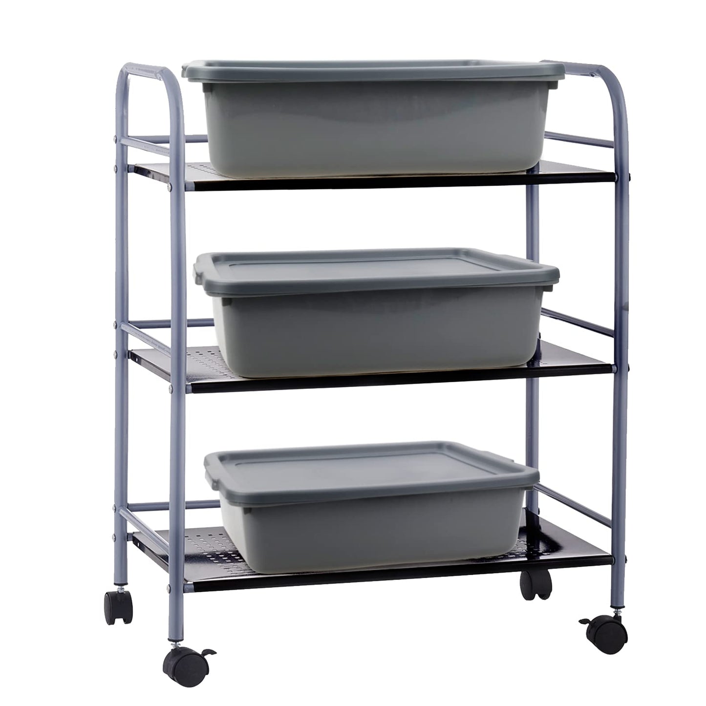 Begale 3-Pack Washing Up Bowl with Lid, Plastic Bus Box, 13 L, Grey