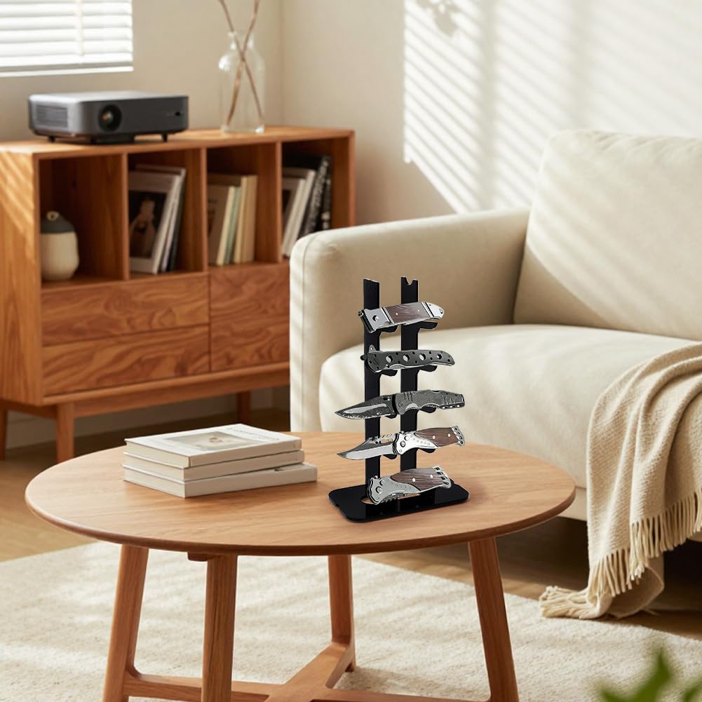UNICRAFTALE 1 Set 5-Tier Acrylic Knife Display Stand Pocket Knife Holder for EDC