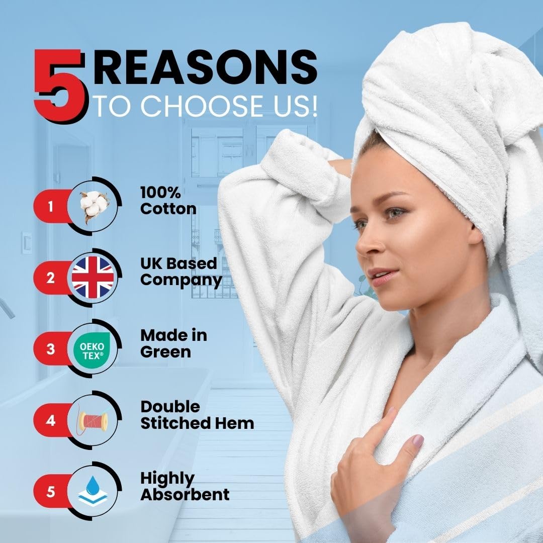 Infinitee Xclusives 100% Cotton Bath Towel Set ‚ 8 Piece Bathroom Towel Set