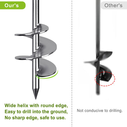 Insaga 30'' Fully Welded Ground Anchors Screw in, Wider Spiral Earth Anchor for Swing Set, 4pcs Mobile Home Anchors, Wind Resistant Trampoline Wind