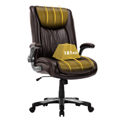 COLAMY Big and Tall Office Chair 400lbs, Large Heavy Duty High Back Executive Computer Office Desk Chair Flip-up Arms Wide Thick Seat for Home Office
