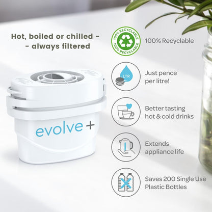 Aqua Optima Lumi Chilled Filtered Water Dispenser  8.2L Total Capacity & 1 x 30 Day Evolve+ Water Filter Catridge for Reduction Of Microplastics,