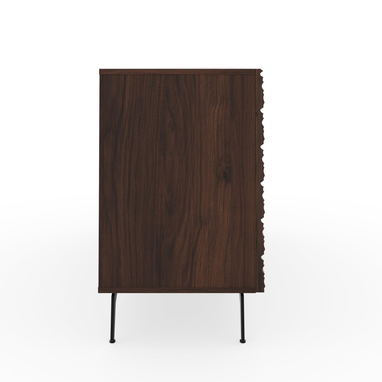 GFW Bantham Large Sideboard For Living Room. Modern Wooden Sideboard With Textured Finish, Walnut, H72.cm x W106cm x D39cm