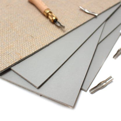 Artway Traditional Lino A2 Sheets  Ideal for Printmaking/Lino Printing  Pack of 3 Sheets - Grey