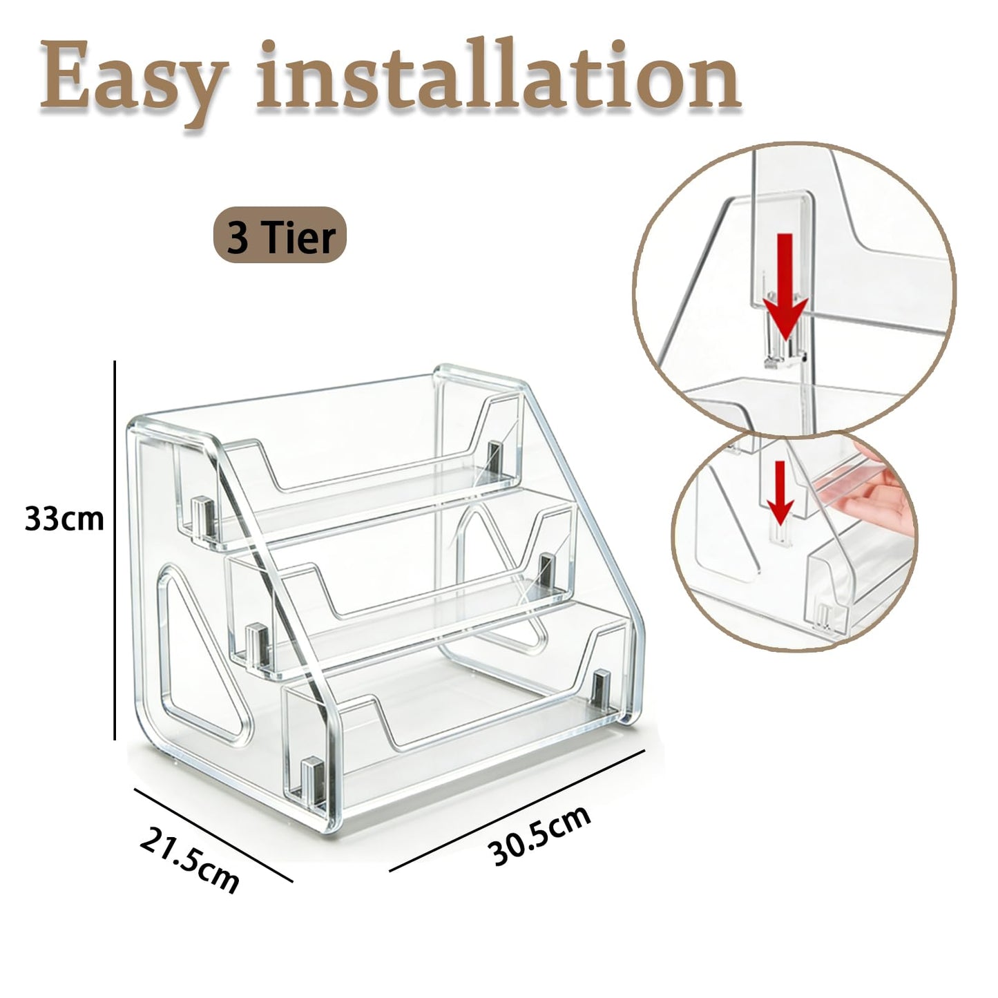 ZYNERY 3-Tier Acrylic Card Display Stand, Clear Card Stands for Display, Versatile Display Shelves For Greeting Card Organiser, Trading Card