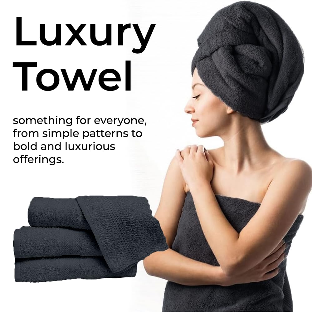 Dolce Vari 10-Piece 100% Egyptian Cotton Towel Set - Luxurious 500GSM Soft Towels, Highly Absorbent & Extra Large - 4 Face, 4 Hand, 2 Bath Towels
